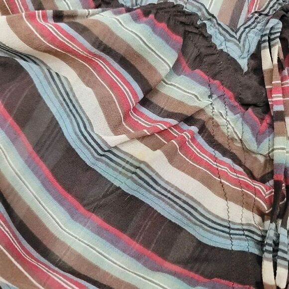 Vintage 90's Y2K Kenneth Cole 100% Silk Striped Longsleeve Top Size 8 - Picture 9 of 13